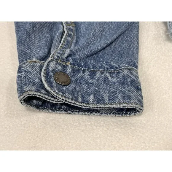 Erin Andrews Super Bowl LVIII Womens Denim Jacket Hoodie Cropped XL NWT - Picture 8 of 16